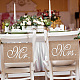 CRASPIRE Mr and Mrs Chair Banner Rustic Burlap Bride & Groom Chair Signs Bride Chair Decor AJEW-WH0258-452-4