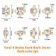SUPERFINDINGS 12Pcs 12 Styles Cubic Zirconia Connector Charms Brass Heart Shaped Love Oval Linking Charms Silver Rose Gold Flat Round Square Shiny Links for Bracelets Necklaces Earrings Making KK-FH0005-86-2