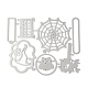 DIYテンプレート用炭素鋼エンボスナイフダイカット  装飾的なエンボス印刷紙のカード  ハロウィーンのテーマ模様  マットプラチナカラー  13.5x10.5x0.08cm DIY-D044-05-2
