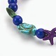 Bracelets extensibles pour enfants en perles synthétiques turquoise (teintes) BJEW-JB03889-04-2