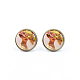 Picture Picture Glass Stud Earrings EJEW-O088-117-1