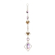 Rhmobus in ferro e cuore ab color chandelier decor appeso ornamenti prisma HJEW-M002-17G-1