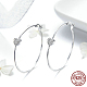 Rhodium Plated 925 Sterling Silver Cubic Zirconia Hoop Earrings EJEW-FF0010-10P-1
