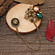 Creative Camellia Retro Alloy Hanging Chain Brooch PW-WG11197-01-1
