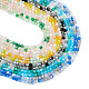 Pandahall 12 fili 6 fili di perle di vetro placcato in colori EGLA-TA0001-31-1