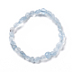 Natural Aquamarine Bead Stretch Bracelets BJEW-K213-54-2