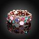 Agraciado latón coloridos anillos de dedo del rhinestone checo para las mujeres RJEW-BB02271-7A-2