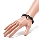 3 Stück 3-teiliges Stretch-Armbandset mit runden Perlen aus natürlichem schwarzem Achat (gefärbt) und Lavagestein sowie synthetischem Hämatit BJEW-JB08897-3