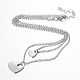 Two Tier Stainless Steel Necklaces NJEW-JN01246-3