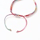 Verstellbare segmentgefärbte Polyesterfaden geflochtene Perlen Armband Herstellung AJEW-JB00790-3