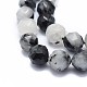 Quartz naturel tourmaliné / perles de quartz rutile noires G-I249-B08-3