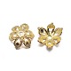 Echte 18k vergoldete 6 Blütenblätter 925 Sterling Silber Perlenkappen STER-M100-26-1