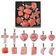 12Pcs 5 Styles Cherry Quartz Glass Pendants G-FS0005-61-1