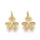 Brass Micro Pave Cubic Zirconia Charms ZIRC-J021-07-RS-2