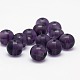 3-Hole Synthetic Amethyst Round Beads G-N0012-8mm-10-2