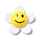 アクリルカボション  笑顔の花  ホワイト  24.5x25.5x8.5mm MACR-M023-04A-1