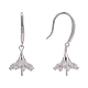 Rhodium Plated 925 Sterling Silver Dangle Earring Findings STER-L057-043P-3