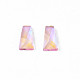 ガラスラインストーンカボション  ネイルアートの装飾の付属品  多面カット  台形  ピンク  6x3.5x1.5mm MRMJ-N027-042-3