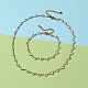 Cuore malocchio 304 catene a maglie smaltate in acciaio inossidabile bracciali e collane set di gioielli SJEW-JS01153-9