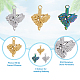 DICOSMETIC 18Pcs 3 Colors Heart Charms Flower with Birds Pendants Ranbow/Golden/Platinum Color Rhinestone Settings Charms Sword Love Pendants for Jewelry Making Crafts STAS-DC0013-35-4