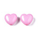 Cuentas de acrílico corazón rosa perla X-SACR-10X11-11-3