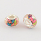 Large Hole Printed Acrylic European Beads OPDL-R114-28A-2
