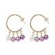 Glass Pearl Dangle Stud Earrings EJEW-JE05034-3