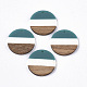 Tri-color Resin & Walnut Wood Pendants RESI-S358-78O-1