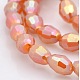 AB Color Plated Glass Faceted Rice Beads Strands GLAA-A030A-AB02-1