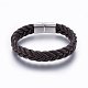 Leather Braided Cord Bracelets BJEW-E345-14B-P-1