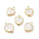 Encantos del corazón de la perla de la concha PEAR-P004-65KCG-1