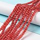 Baking Painted Pearlized Glass Pearl Round Bead Strands HY-XCP0001-13A-2