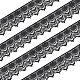 Fingerinspire 4.8~5 ヤード ポリエステル レース トリム  ウェーブのエッジのレースリボン  服飾材料  厚紙ディスプレイカード1枚付き。  ブラック  3-1/2インチ（90mm） OCOR-FG0001-81A-1