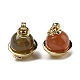 Natural Yanyuan Agate Bell Charms G-R489-24G-2