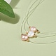 Collar colgante de perlas naturales con alambre de nylon para mujer NJEW-JN03829-4