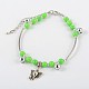 Trendy Painted Glass Beads Anklets AJEW-AN00042-04-1