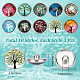 SUNNYCLUE 30pcs 10 color Platinum Plated Brass Glass Flat Round with Tree Jewelry Snap Buttons SNAP-SC0001-01-NR-2