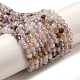 Hilos de perlas de cuarzo rutilado púrpura natural G-A097-A09-02-2