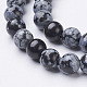 Natural Snowflake Obsidian Beads Strands X-GSR6mmC009-2