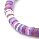 Polymer Clay Heishi Beads Stretch Bracelet for Women BJEW-JB07207-7
