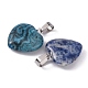 Heart Natural & Synthetic Mixed Stone Pendants G-Q438-M-3