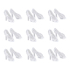 Superfindings 50 par de mini zapatos de tacón alto de plástico transparente DJEW-FH0001-15-1