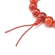 Bracelet extensible de perles rondes en cornaline naturelle BJEW-JB07235-04-5
