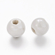 Pearlized weißen handgefertigten Porzellan runden Perlen X-PORC-D001-10mm-04-2