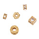 Spritewelry 10pcs 5 styles de perles de zircone cubique en laiton clair KK-SW0001-02-2