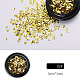 PETプラスチック製レーザーカラーネイルアート用品グリッター  マニキュアスパンコール  キラキラネイルスパンコール  ダイヤモンド  ゴールド  3x3mm MRMJ-T007-006B-01-2