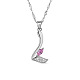 SHEGRACE Leaf Luxurious Platinum Plated 925 Sterling Silver Pendant Necklaces JN216A-1