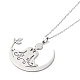 201 Stainless Steel Yoga Human Pendant Necklace with Cable Chains NJEW-Q317-09P-2