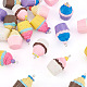 20個10色プラスチックペンダント  プラチナトーンのアイアンループ付き  カップケーキ  ミックスカラー  33~34x21.5~22mm  穴：1.6mm  2個/カラー FIND-TA0001-76-2