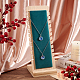 FINGERINSPIRE Bamboo Necklace Display Stand Green Flocking Necklace Display Holder Pendant Organizer with Detachable Base Jewelry Displays for Counter Top NDIS-WH0002-14C-4